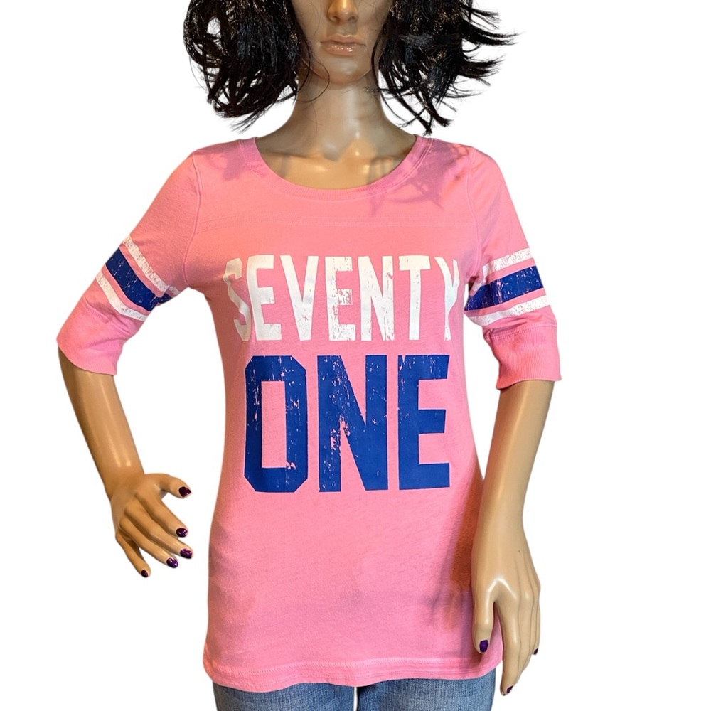 BCG Seventy One 71 Elbow Sleeve Pink Tee T-Shirt T-Shirt Top Size Large VGC